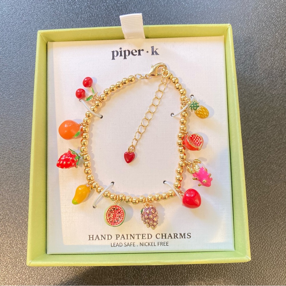 Piper K fruit charm bracelet viral summer tropical cherry strawberry - Picture 8 of 11